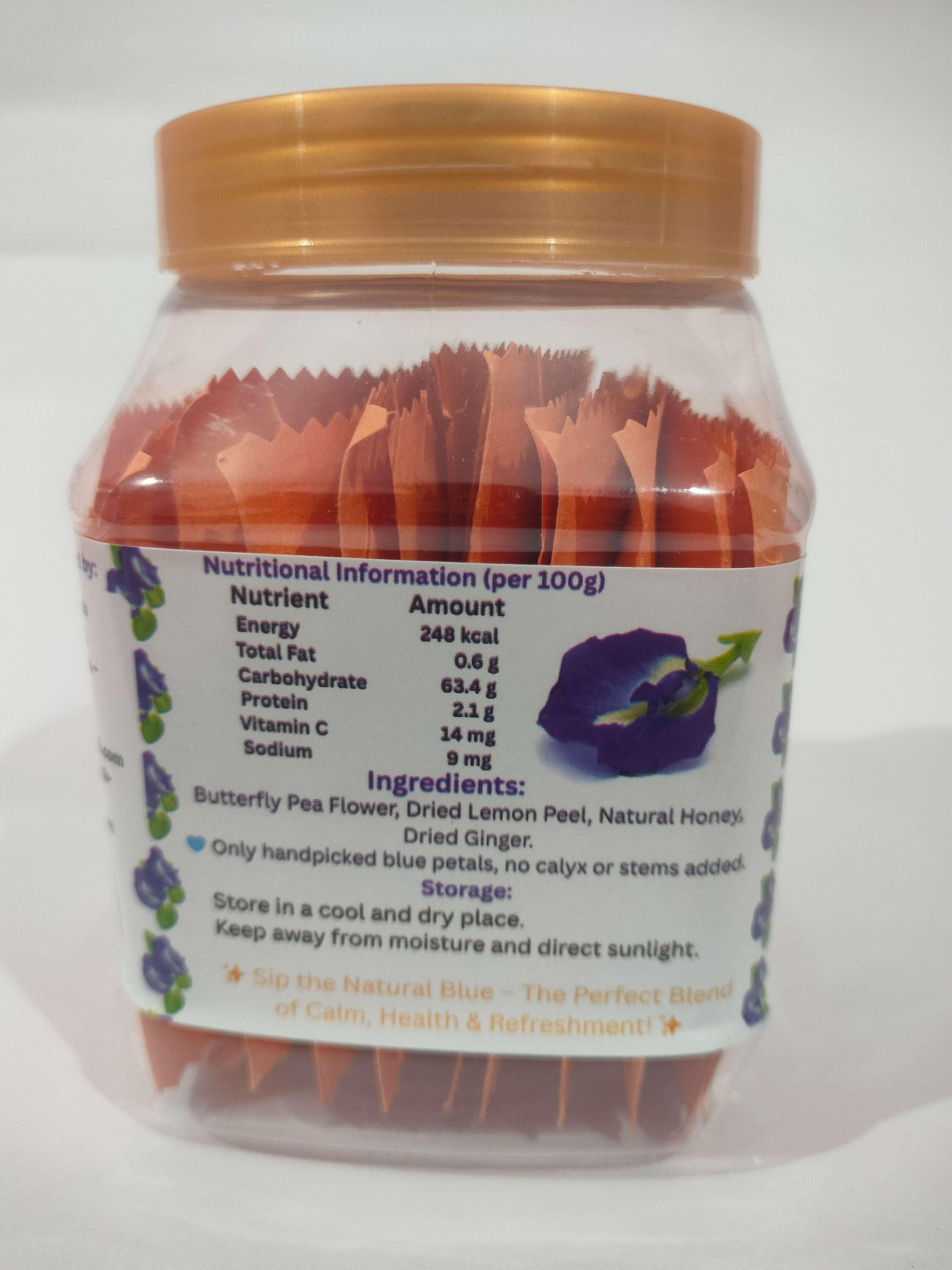 Blue Matrix – Butterfly Pea Tea Bags with Lemon, Ginger & Honey (30 Bags)