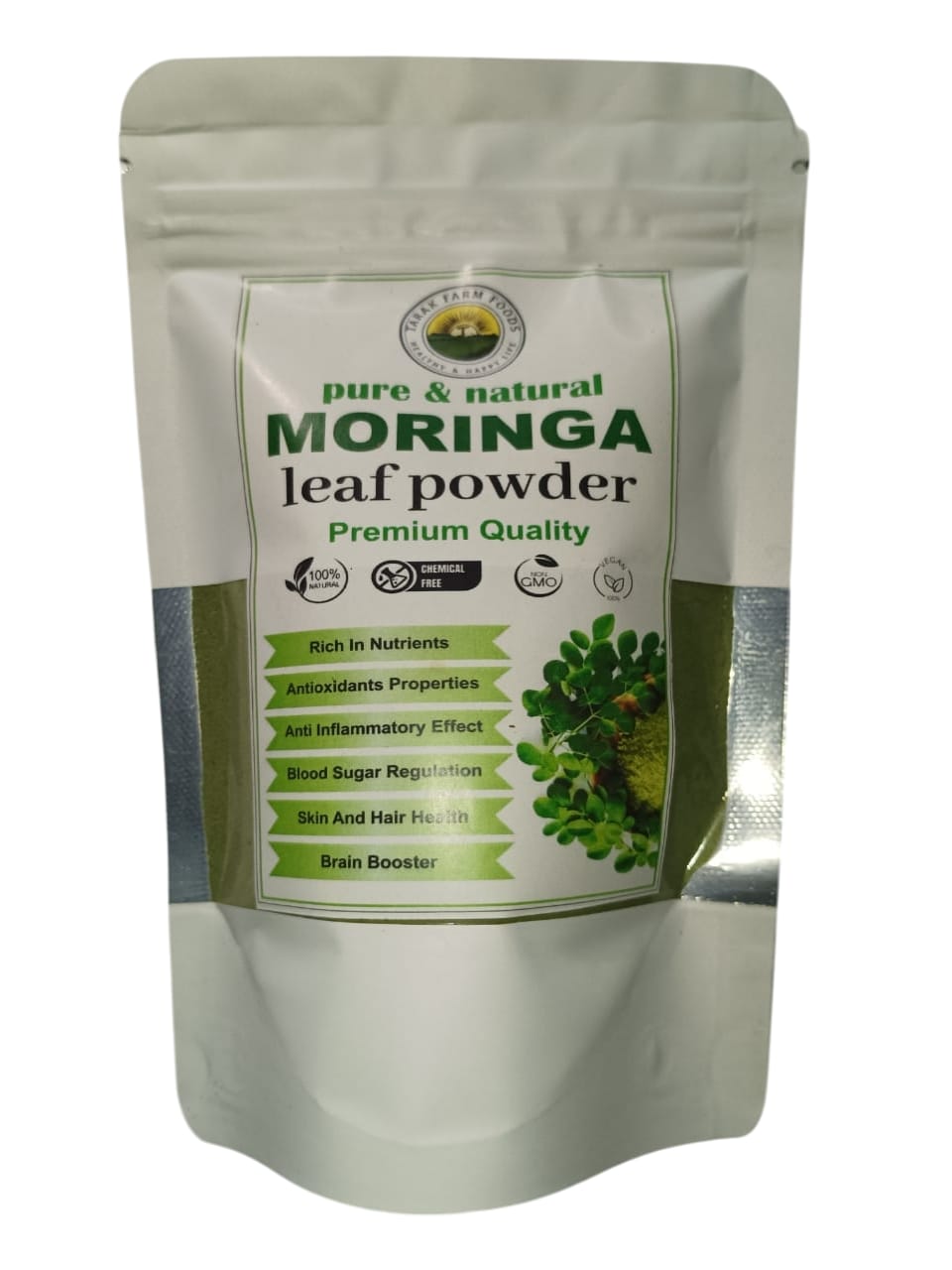 🌿 Moringa Leaf Powder – 100% Naturally Grown | Tarak Farm Foods